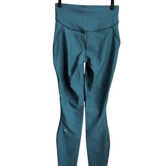 Lululemon Base Pace High-Rise Tight 25" Size 6 Two-Tone Ribbed Green Jas… - Picture 5 of 10